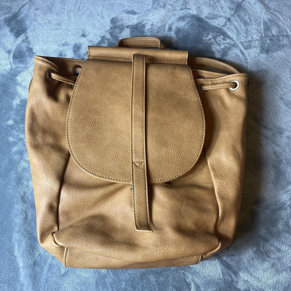 Antik Kraft Backpack Womens Medium Faux Leather Convertible Striped Lining Purse